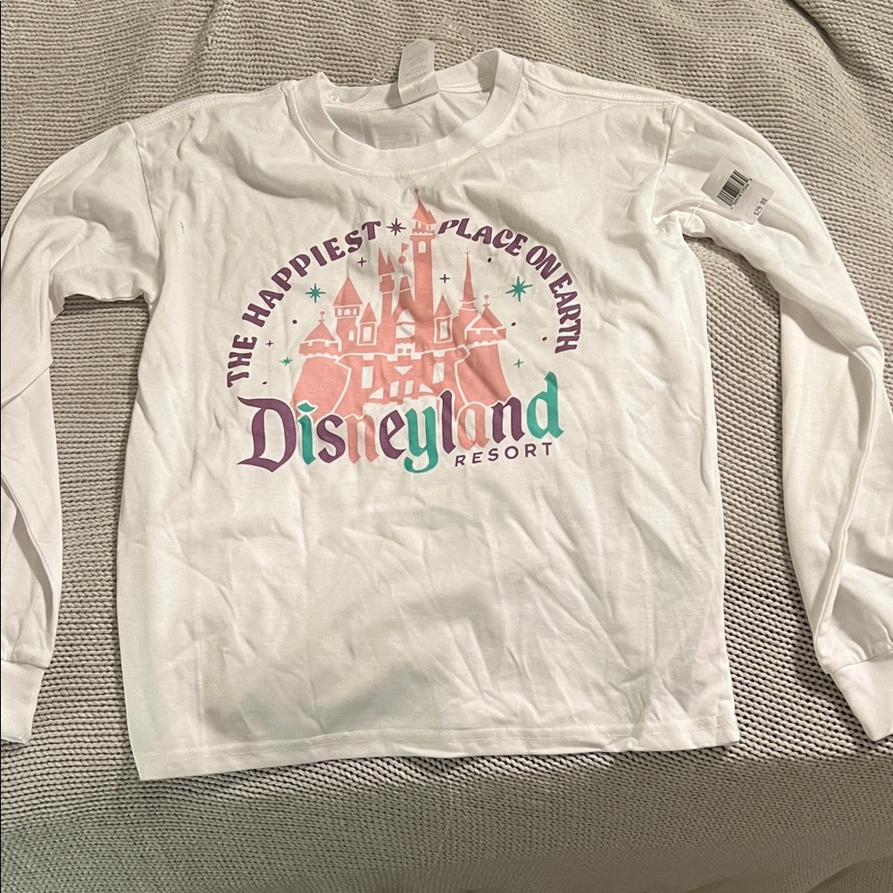Disney White Long Sleeve Kids Shirt with Castle Design